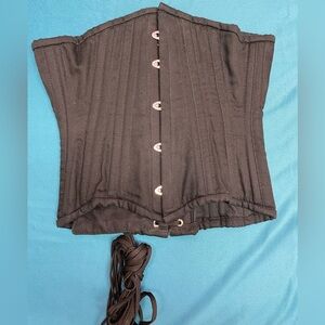 Alter Ego Clothing Steel Boned Authentic Black Corset with Lace-Up Back Size 22